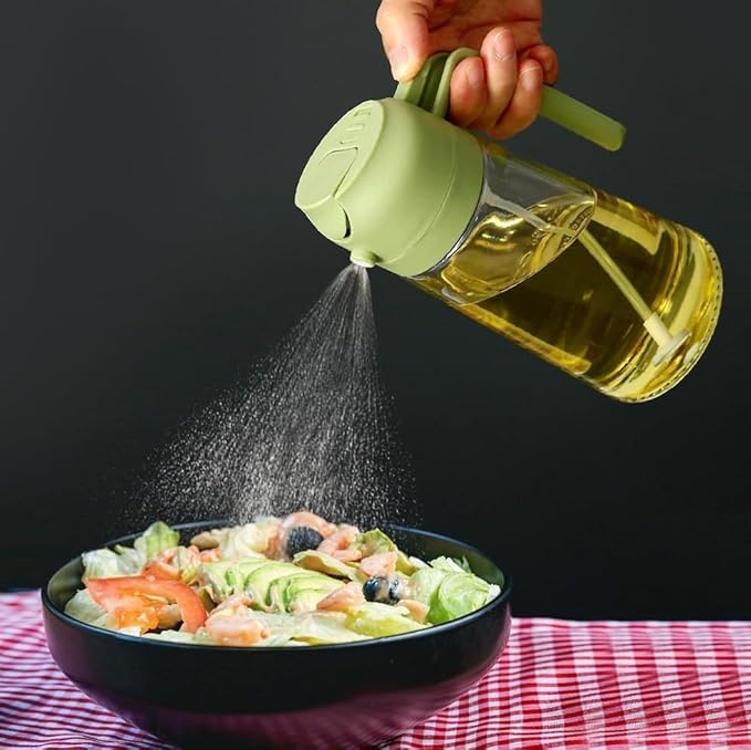 Source Premium 500ml 2-in-1 Oil Sprayer & Dispenser Bottle with Precision Nozzle for Healthy Cooking & Air Frying